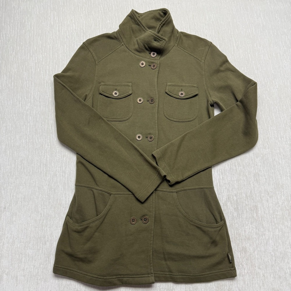 PrAna Tori Military Jacket Womens Medium Army Green Utility Military Streetwear